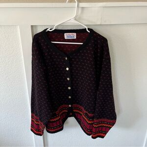 Vintage Tally-Ho Women's XL Cardigan Sweater.